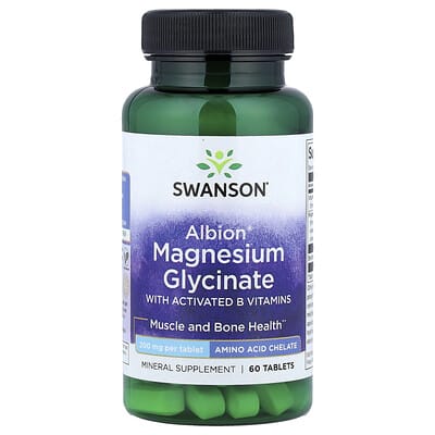 Albion® Magnesium Glycinate с активированными витаминами группы B, 60 таблеток