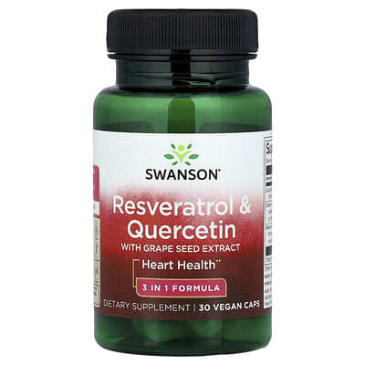 Resveratrol & Quercetin с экстрактом виноградных косточек, 30 капсул