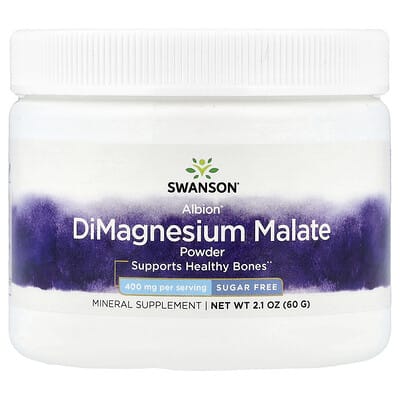Swanson Vitamins Albion® DiMagnesium Malate порошок, без сахара, 2.1 oz (60 g)