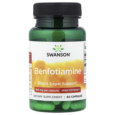 Swanson Vitamins бенфотиамин, высокая дозировка, 160 mg, 60 капсул
