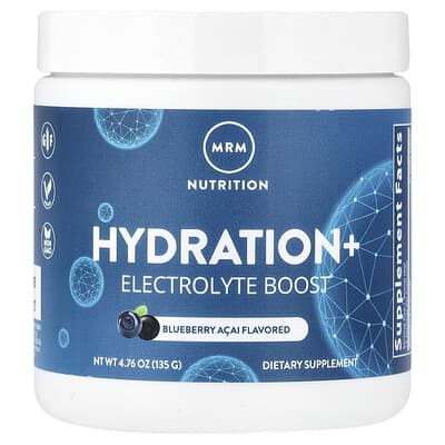Hydration+ Electrolyte Boost, Blueberry Acai, 4.76 oz (135 g)