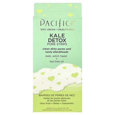 Kale Detox Pore Strips, 6 Individual Single Use Natural Fiber Strips