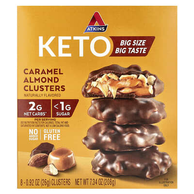 Caramel Almond Clusters, 8 Clusters, 0.92 oz (26 g) Each