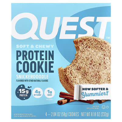 Protein Cookie, Snickerdoodle, 4 Cookies, 2.04 oz (58 g) Each