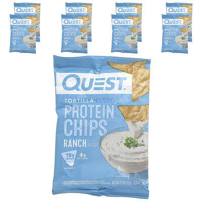 Tortilla Style Protein Chips, Ranch, 8 Bags, 1.1 oz (32 g) Each