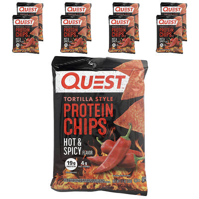 Протеиновые чипсы Quest Nutrition Tortilla Style Hot & Spicy, 8 пакетов, 1.1 oz (32 g) каждый