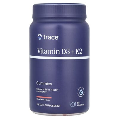 Trace Vitamin D3 + K2 Gummies, Strawberry, 60 шт.