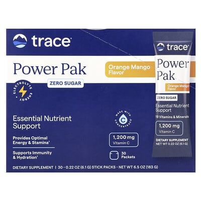 Power Pak, без сахара, апельсин-манго, 30 пакетиков, 0.22 oz (6.1 g) каждый