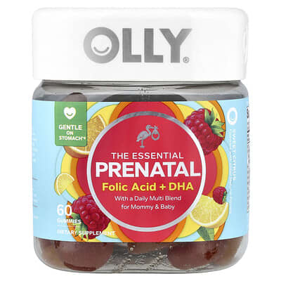 Витаминные мармеладки OLLY The Essential, Prenatal, Folic Acid + DHA, Sweet Citrus, 60 шт.