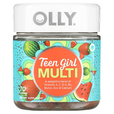 Детские жевательные витамины OLLY, Berry Melon Besties, 70 штук