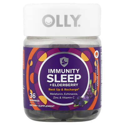 OLLY Immunity Sleep + Elderberry, Midnight Berry, 36 мармеладных добавок