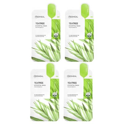 MEDIHELL, тканевая маска для лица с маслом чайного дерева, 4 шт., 0.81 fl oz (24 ml) каждая