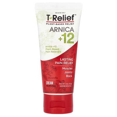 T-Relief™, Arnica +12, растительный крем для облегчения боли, 2 oz (57 g)
