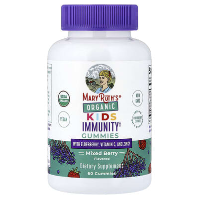 Детние иммунные мармеладные конфеты с черной ягодой, витамином C и цинком, Mixed Berry, 60 шт