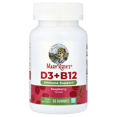 Желейные витамины D3 + B12, малина, 60 штук