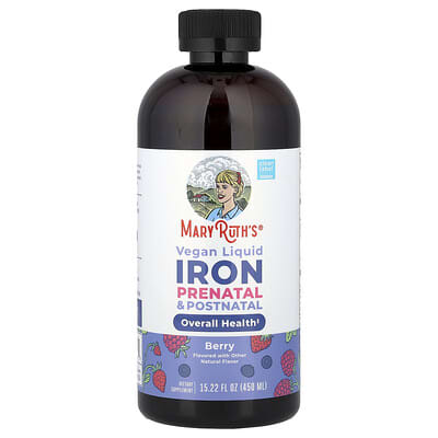 Vegan Liquid Iron Prenatal & Postnatal, Berry, 15.22 fl oz (450 ml)