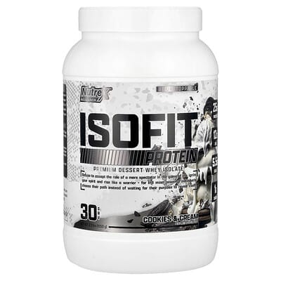 Протеин IsoFit®, Premium Dessert Isolate, Cookies & Cream, 2.3 lbs (1,050 g)