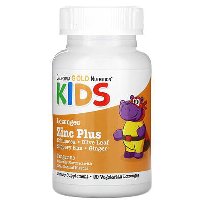 Zinc Plus леденцы для детей, натуральный мандарин, 90 вегетарианских леденцов
