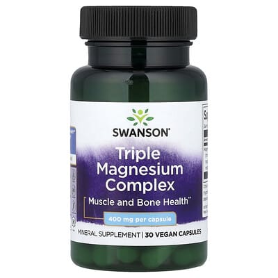 Triple Magnesium Complex, 400 mg, 30 Vegan Capsules