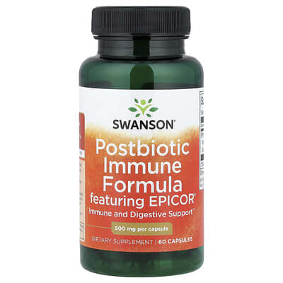 Postbiotic Immune Formula Epicor®, 500 mg, 60 капсул