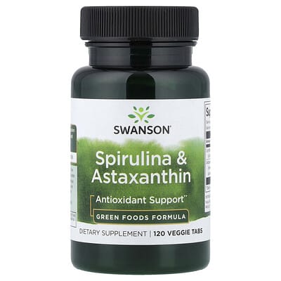 Swanson Vitamins спирулина и астаксантин, 120 вегетарианских таблеток