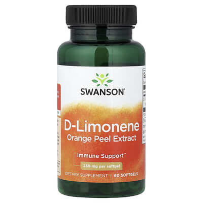 D-Limonene, Orange Peel Extract, 250 mg, 60 Softgels