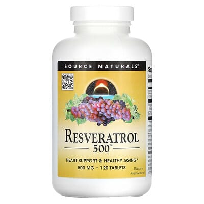 Ресвератрол Source Naturals Resveratrol 500™, 500 mg, 120 Tablets