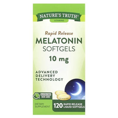 Мелатонин, быстрого высвобождения, 10 mg, 120 жидких мягких капсул