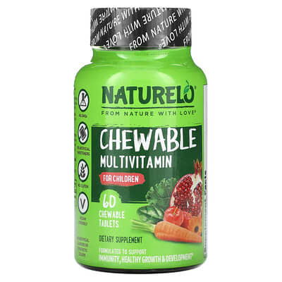 Жевательные мультивитамины NATURELO для детей, 60 таблеток