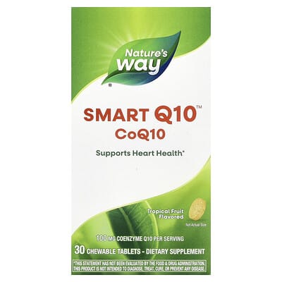 Nature's Way Smart Q10™ CoQ10, Tropical Fruit, 100 mg, 30 жевательных таблеток