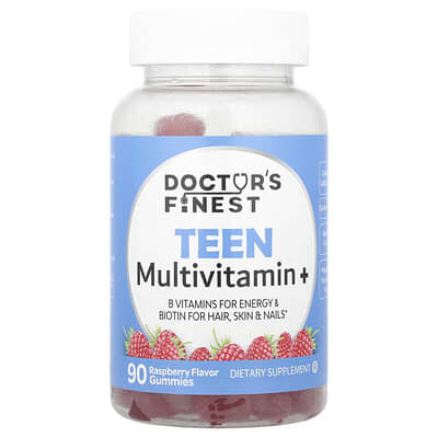 Doctor's Finest Мультивитамины для подростков, Raspberry, 90 жевательных конфет
