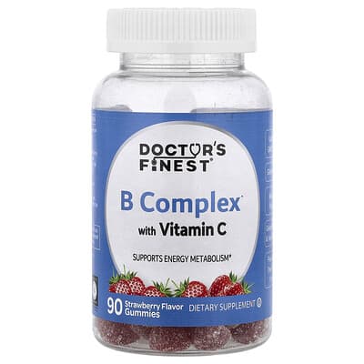 B Complex with Vitamin C Gummies, Strawberry, 90 Gummies