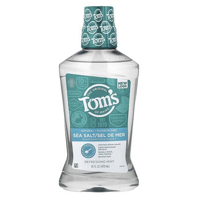 Ополаскиватель для рта Sea Salt, без фтора, Refreshing Mint, 16 fl oz (473 ml)