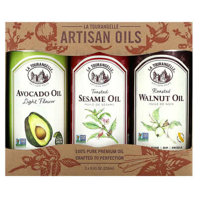 La Tourangelle LAT Favorites Trio, набор из 3 видов масла, 8.45 oz (250 ml) каждый