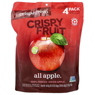 Crispy Fruit, All Apple, 4 Pack, 0.53 oz (15 g) Each