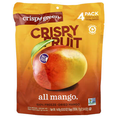 Crispy Fruit, All Mango, 4 Packs, 0.63 oz (18 g) Each