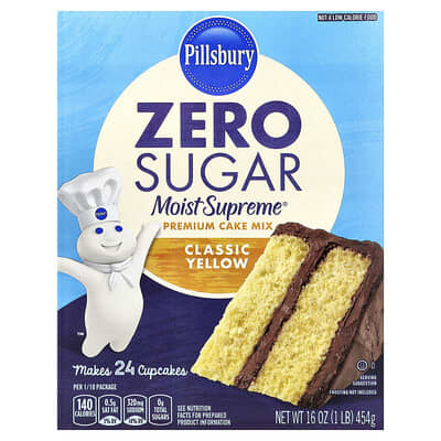 Zero Sugar, Moist Supreme® Премиальная смесь для выпечки тортов, классический желтый, 16 oz (454 g)