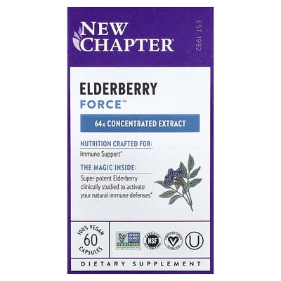 Добавка New Chapter Elderberry Force™, 60 Vegan Capsules