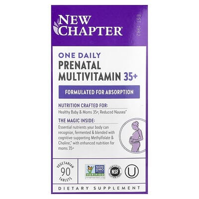 Многовитаминный комплекс New Chapter One Daily Prenatal Multivitamin 35+, 90 Vegetarian Tablets