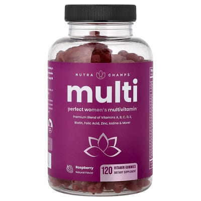 Мультивитаминные жевательные конфеты NutraChamps Multi, малина, 120 штук