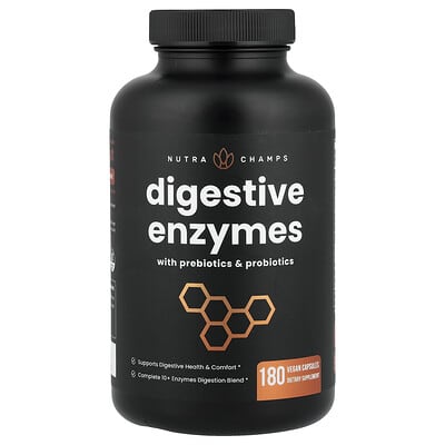 Digestive Enzymes с пребиотиками и пробиотиками, 180 Vegan Capsules