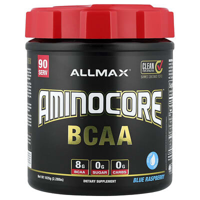 ALLMAX AMINOCORE™ BCAA, Blue Raspberry, 2.28 lbs (1,035 g)