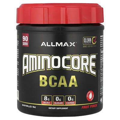 ALLMAX AMINOCORE™ BCAA, фруктовый пунш, 2.1 lbs (945 g)