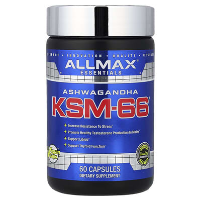 Essentials, Ashwagandha KSM-66®, 60 Capsules (300 mg per Capsule)