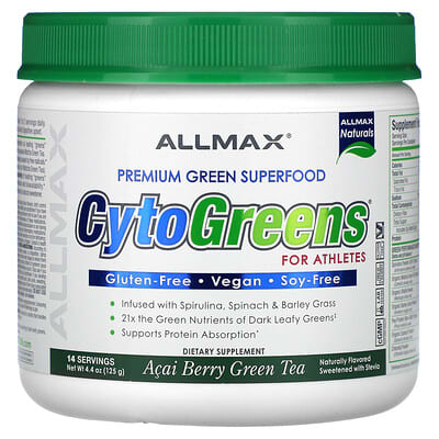 CytoGreens®, Premium Green Superfood For Athletes, Acai Berry Green Tea, 4.4 oz (125 g)