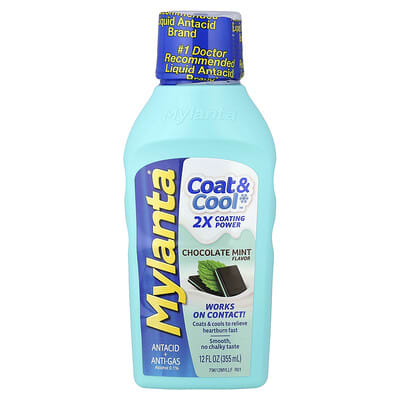 Антацид и средство от газов Coat & Cool™, шоколадная мята, 12 fl oz (355 ml)