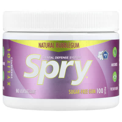 Жевательная резинка Spry®, без сахара, натуральный вкус, 100 штук