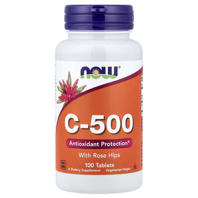 C-500 With Rose Hips, 100 Tablets