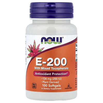E-200 с витамином Е, 134 mg (200 IU), 100 мягких капсул