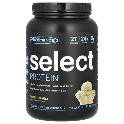 Порошковый напиток Select Protein™ Powder Drink Mix, Gourmet Vanilla, 1.85 lbs (837 g)